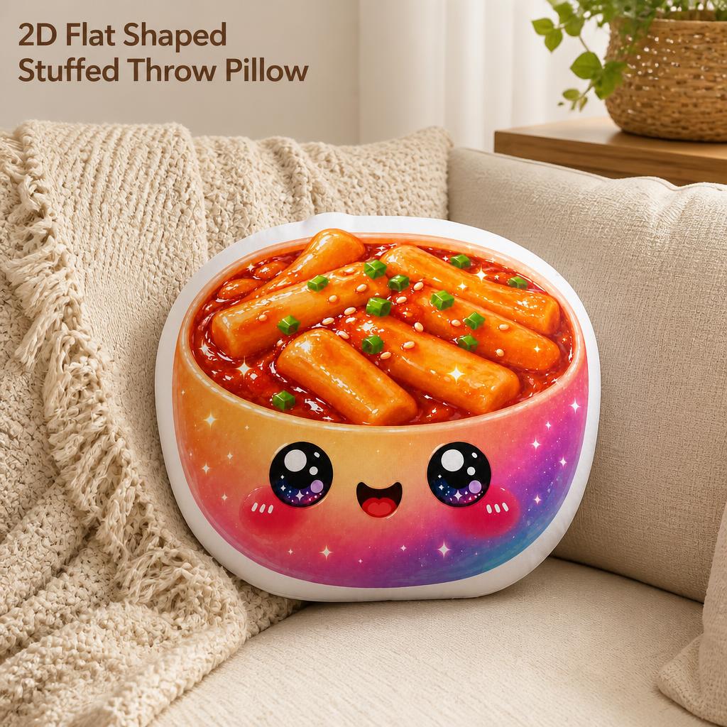 Tteokbokki Rice Cake - Almofada de Pelúcia Tteokbokki Kawaii, Almofada