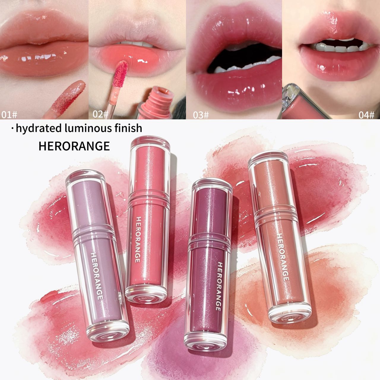 Lip Tint Korean - Herorange Gloss Labial Refrescante Efeito Espelho
