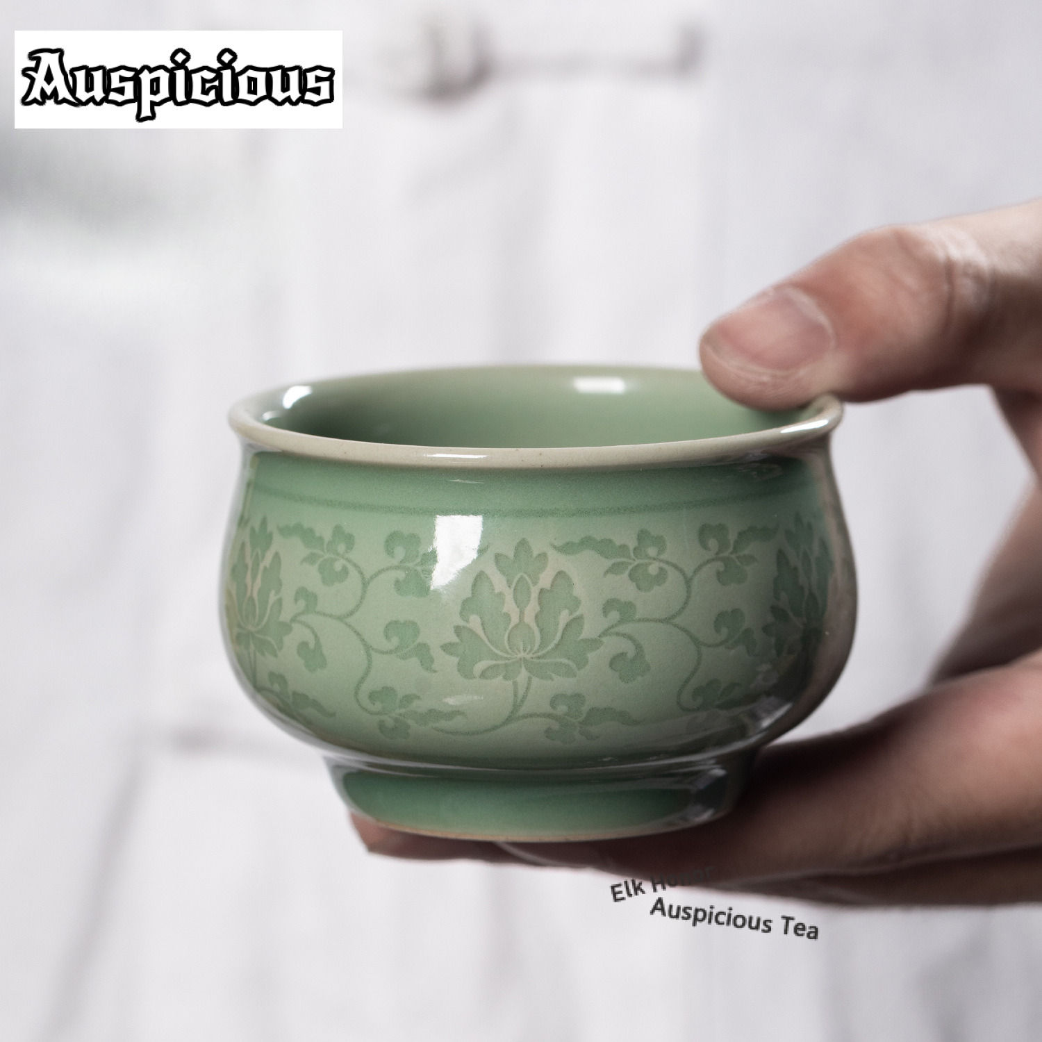 Celadon Ceramic Cup - 108ml Xícara de Chá Celadon Lótus