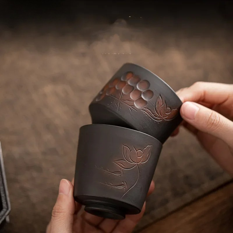 Celadon Ceramic Cup - Xícara de Chá de Cerâmica Roxa