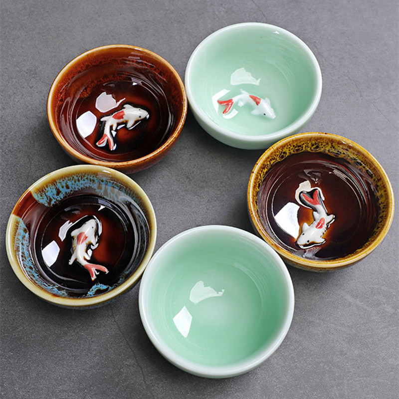 Celadon Ceramic Cup - Peixe Celadon Xícara bonito, chinês Kungfu